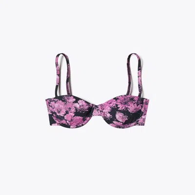 Tory Burch Printed Underwire Bikini Top In Pink