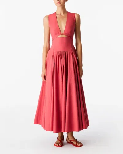 Another Tomorrow Cutout Circle Dress In Red