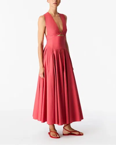 Another Tomorrow Cutout Circle Dress In Red