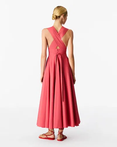 Another Tomorrow Cutout Circle Dress In Red