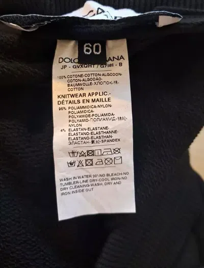 Dolce & Gabbana Black Cotton Stretch Jogger Sweatmen's Men's Pants In Black
