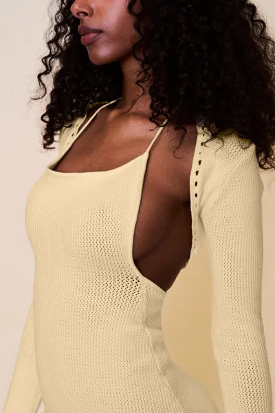Danielle Guizio Ny Crochet Halter Mini Dress