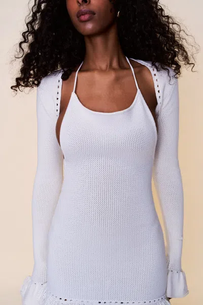 Danielle Guizio Ny Crochet Halter Mini Dress