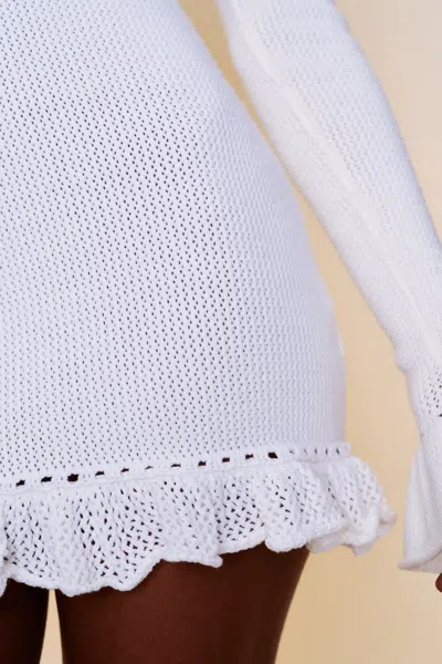 Danielle Guizio Ny Crochet Halter Mini Dress