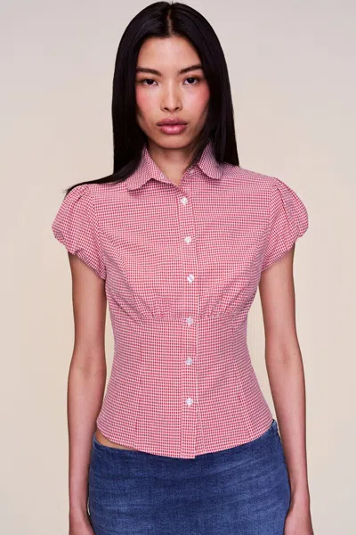Danielle Guizio Ny Liana Gingham Top