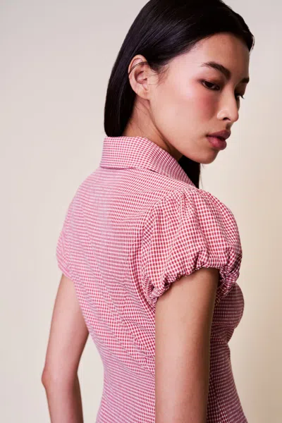 Danielle Guizio Ny Liana Gingham Top