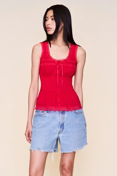 Danielle Guizio Ny Lille Pintuck Top