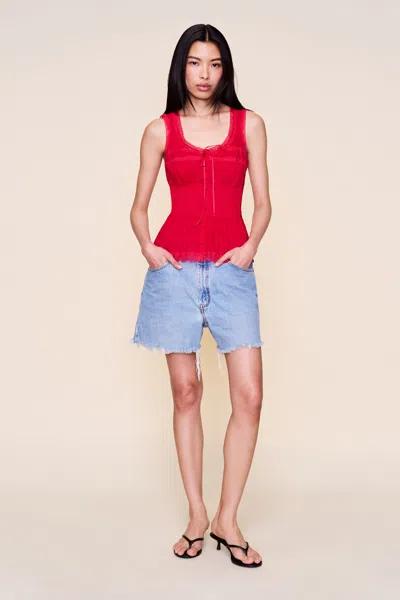 Danielle Guizio Ny Lille Pintuck Top