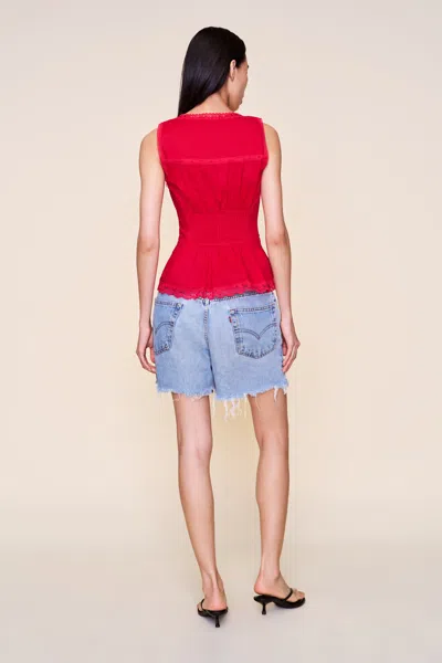Danielle Guizio Ny Lille Pintuck Top