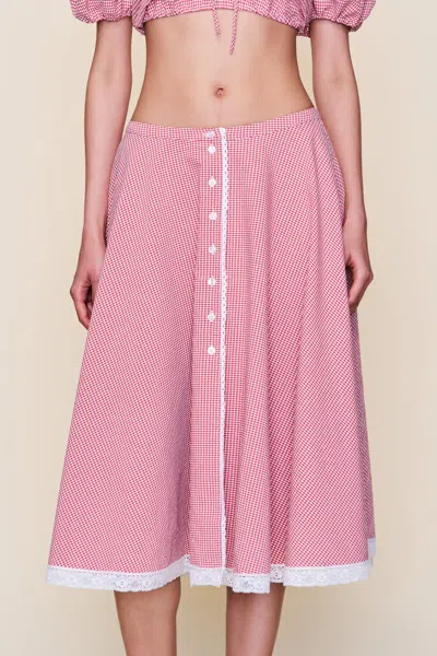 Danielle Guizio Ny Ravello Gingham Skirt