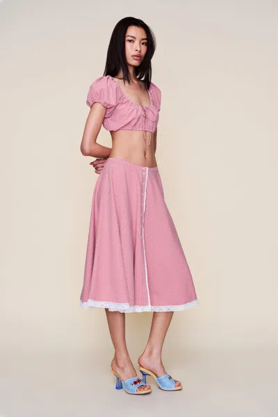 Danielle Guizio Ny Ravello Gingham Skirt