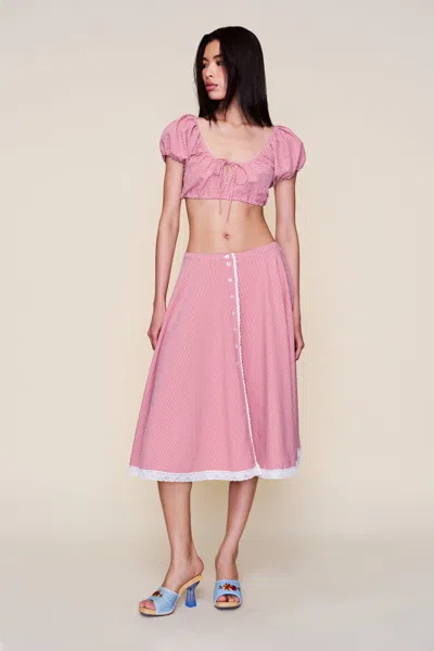 Danielle Guizio Ny Ravello Gingham Skirt