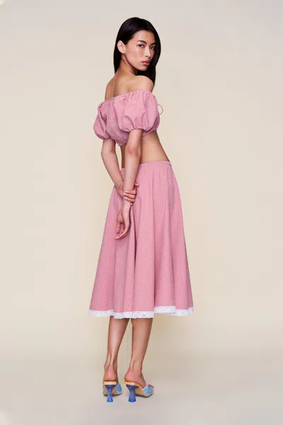 Danielle Guizio Ny Ravello Gingham Skirt
