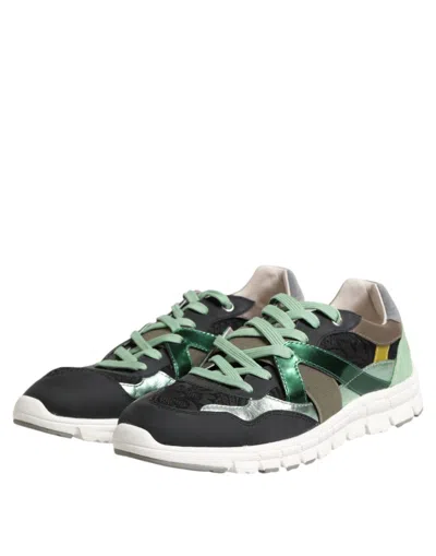 Pre-owned Dolce & Gabbana Multicolor Lace Up Low Top Sneakers Men's Shoes ()