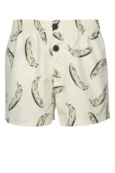 Jacquemus Le Maillot Puntini Yellow Swimsuit With Elastic Waist And All-over Print In Tech Fabric Man In White