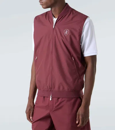 Brunello Cucinelli Logo Vest In Brown