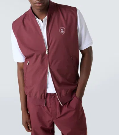 Brunello Cucinelli Logo Vest In Brown