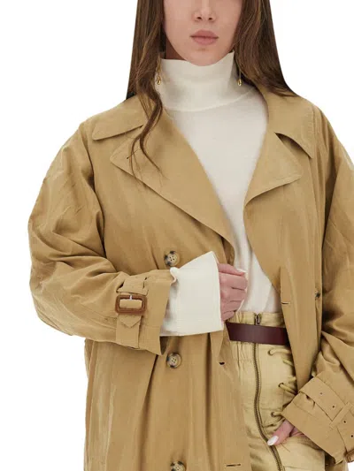 Isabel Marant Elea Nylon Trench Coat In Orange