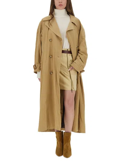 Isabel Marant Elea Nylon Trench Coat In Orange