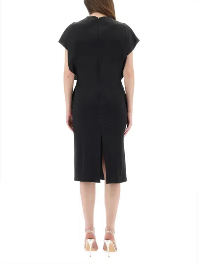 Stella Mccartney Midi Dress With Wing Sleeves In Black