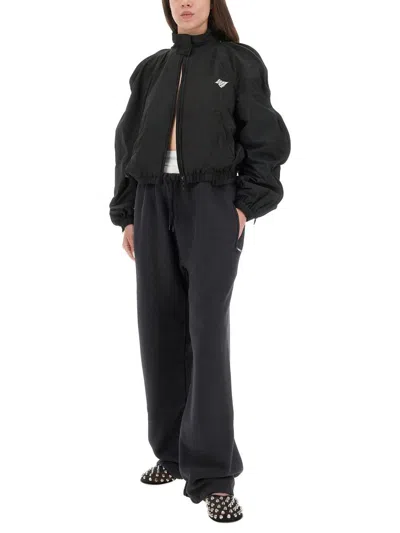 Alexander Wang T T By Alexander Wang Cropped Black Puffer Jacket