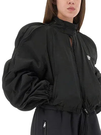 Alexander Wang T T By Alexander Wang Cropped Black Puffer Jacket