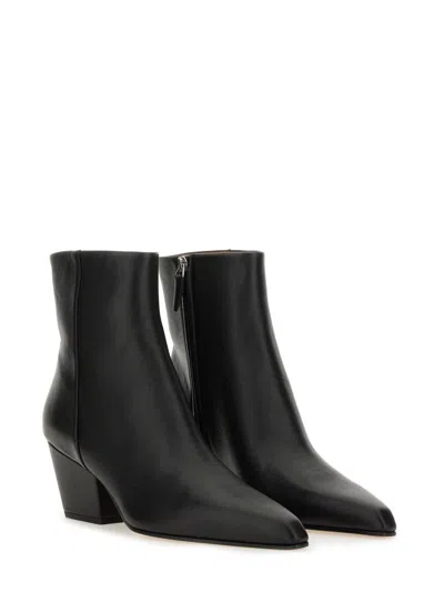 Paris Texas Block Heel Ankle Boots With Pointed Toe In Black