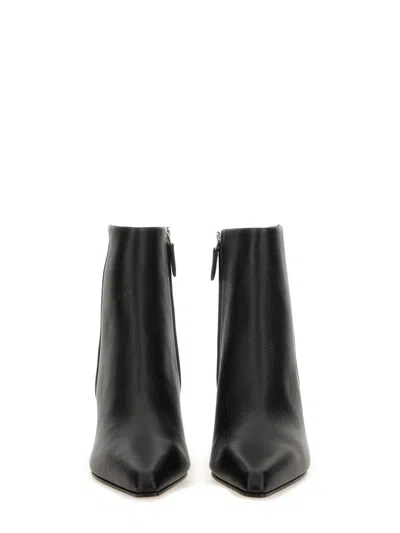 Paris Texas Block Heel Ankle Boots With Pointed Toe In Black