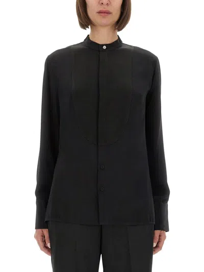 Victoria Beckham Silk Shirt In Black