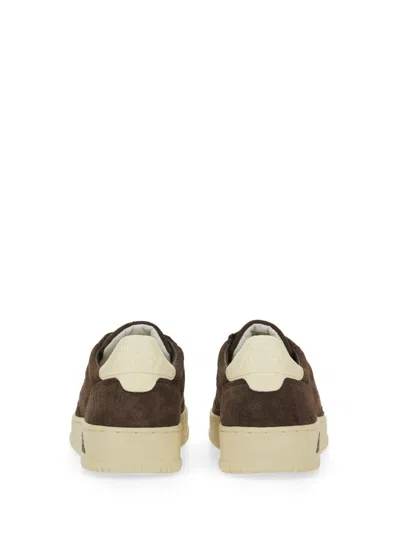 Autry Low-top Suede Sneakers With Rubber Sole And Lace-up Closure In Green