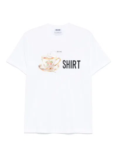 Moschino Playful Cotton T-shirt With Floral Print In White