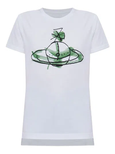 Vivienne Westwood Orb Printed Crewneck T-shirt In White