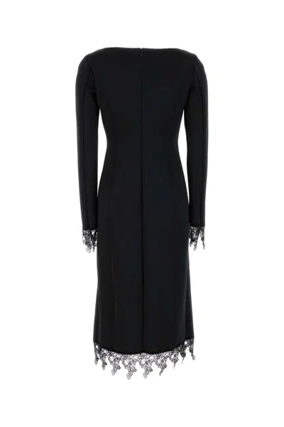 Blumarine Stretch Jersey Dress Square Neckline In Black