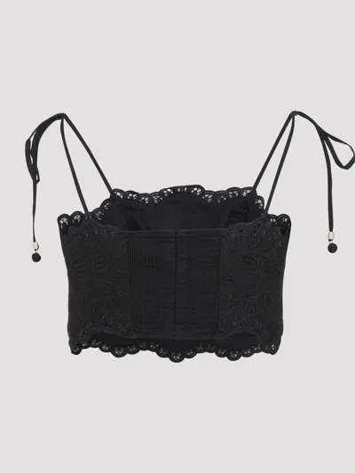 Zimmermann Rhiannon Embroidered Top In Black