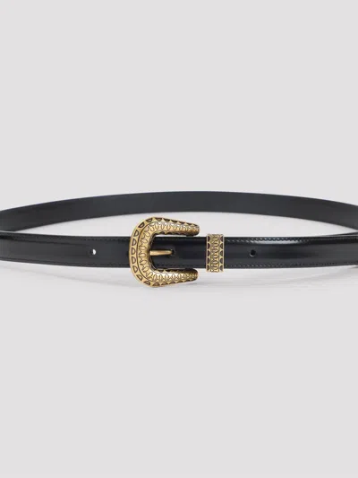 Valentino Garavani Black Vlogo Signature Brushed Calfskin Belt