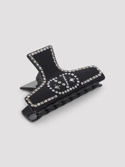 Valentino Garavani Hair Accessories Rhinestone Embellishments In Black