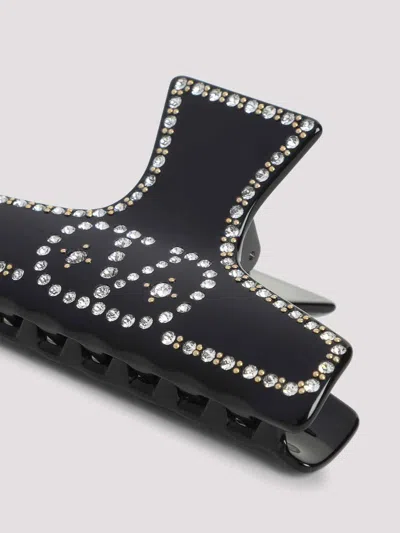 Valentino Garavani Hair Accessories Rhinestone Embellishments In Black