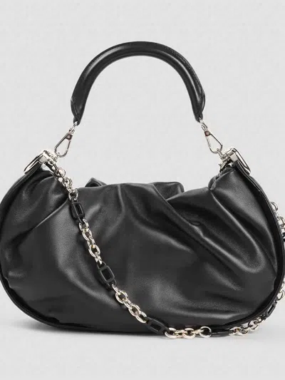 Roger Vivier Gathered Black Nappa Lamb Leather Handbag In Black