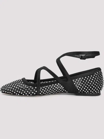 Jimmy Choo Astoria Ballerinas Rhinestone Embellishments In Black