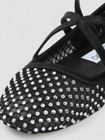 Jimmy Choo Astoria Ballerinas Rhinestone Embellishments In Black