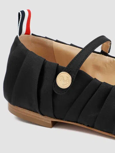 Thom Browne Pleated Ballet Flats In Black