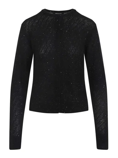 Fabiana Filippi Button-down Black Knit Sweater With Luxurious Blend
