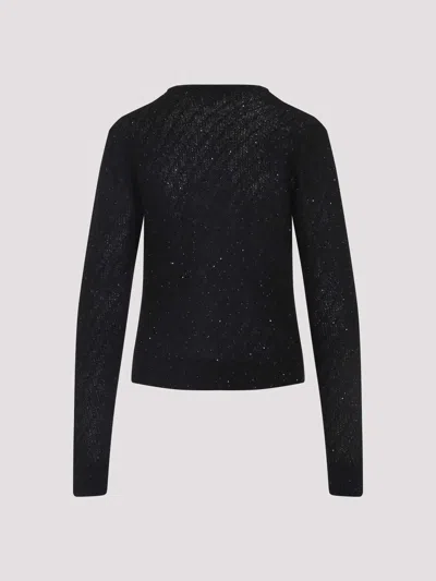 Fabiana Filippi Button-down Black Knit Sweater With Luxurious Blend