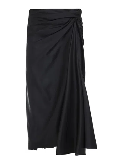 Balenciaga Draped Skirt In Black