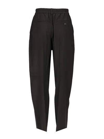 Alexander Wang Wide-leg Trousers With Logo Drawstring And Pleats In Black
