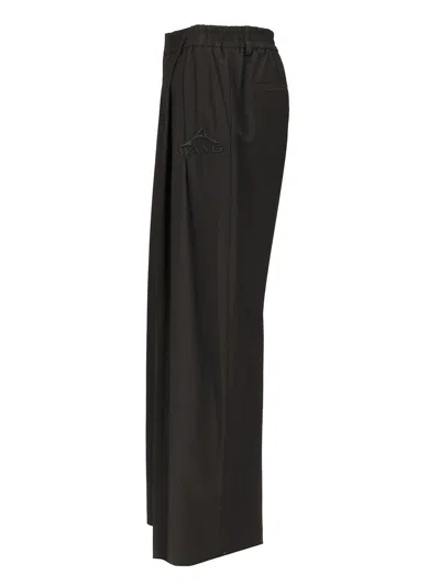 Alexander Wang Wide-leg Trousers With Logo Drawstring And Pleats In Black