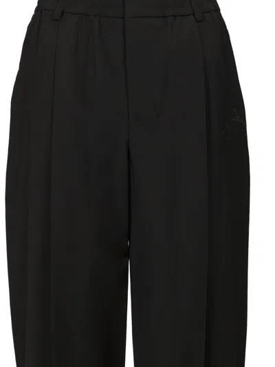 Alexander Wang Wide-leg Trousers With Logo Drawstring And Pleats In Black