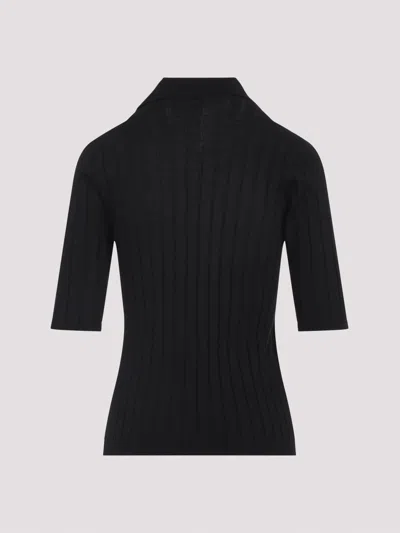 Fabiana Filippi Ribbed Virgin Wool Sweater In Black