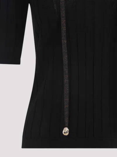 Fabiana Filippi Ribbed Virgin Wool Sweater In Black