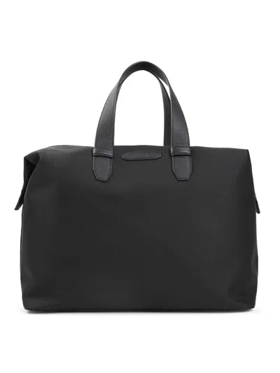 Brioni Structured Black Shoulder Bag With Durable Materials
